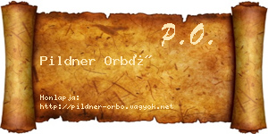 Pildner Orbó névjegykártya